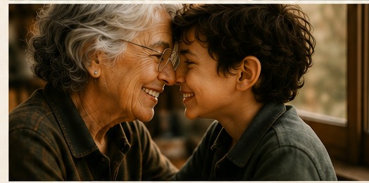 Abuela y nieto compartiendo un momento