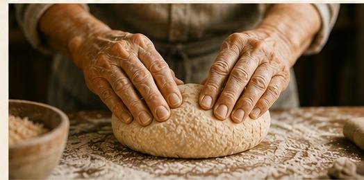 Manos preparando una receta
